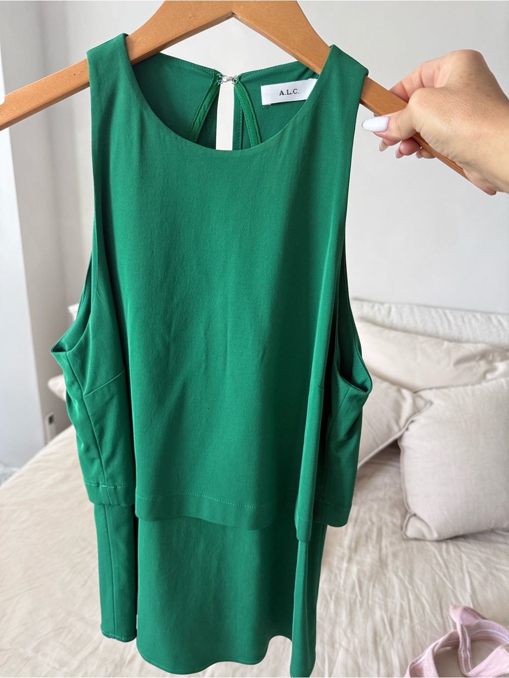 A.L.C. Emerald Green Sleeveless Layered top